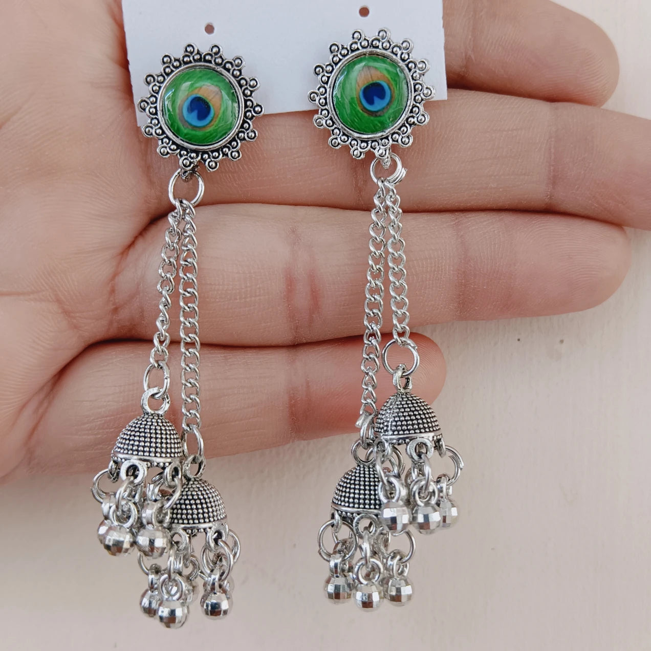 Ubricoon special Combo of 6 Jhumka Earrings for Women Silver Jumki Combo Set Peacock Jumki_D Pearl Alloy Jhumki Earring, Earring Set