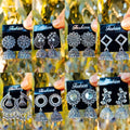 Ubricoon Oxidized Silver Jhumka Earrings Combo Set for Women (8 Pairs) Cubic Zirconia Alloy Chandbali Earring, Drops & Danglers, Jhumki Earring, Stud Earring