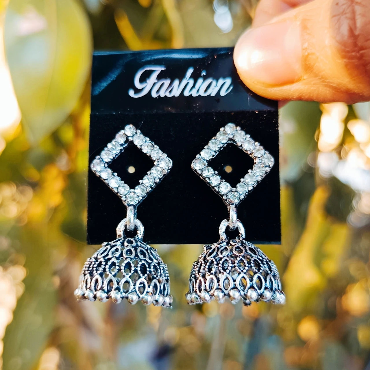 Ubricoon Oxidized Silver Jhumka Earrings Combo Set for Women (8 Pairs) Cubic Zirconia Alloy Chandbali Earring, Drops & Danglers, Jhumki Earring, Stud Earring