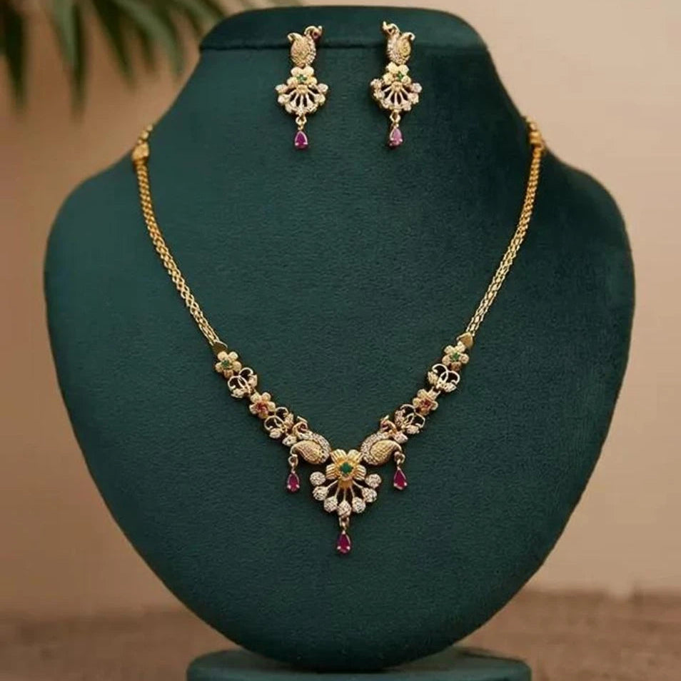 Ubricoon Brass Gold Jewel Set (Pack of 1)