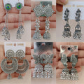 Ubricoon special Combo of 6 Jhumka Earrings for Women Silver Jumki Combo Set Peacock Jumki_D Pearl Alloy Jhumki Earring, Earring Set