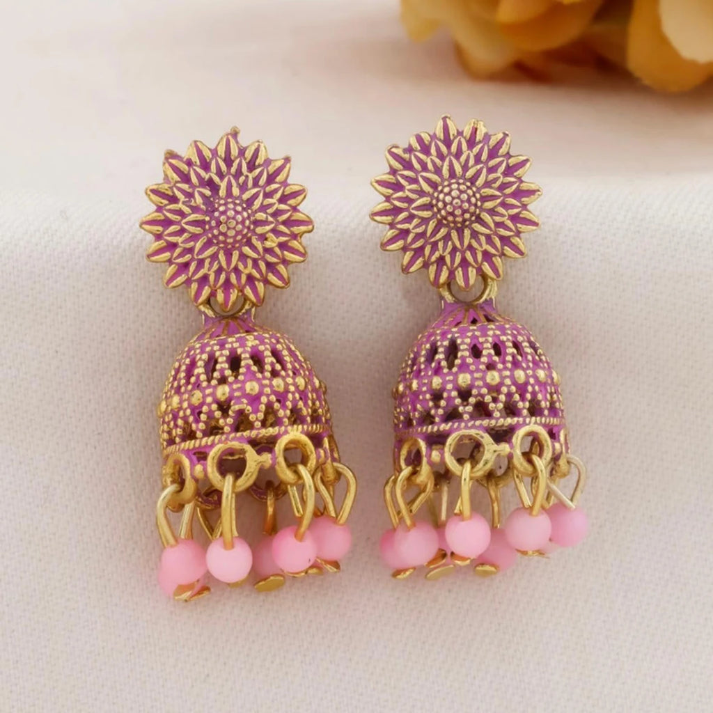 12 Pair Colorful Jhumki Jhumka Oxidised Earrings for Women and Girls Alloy Jhumki Earring